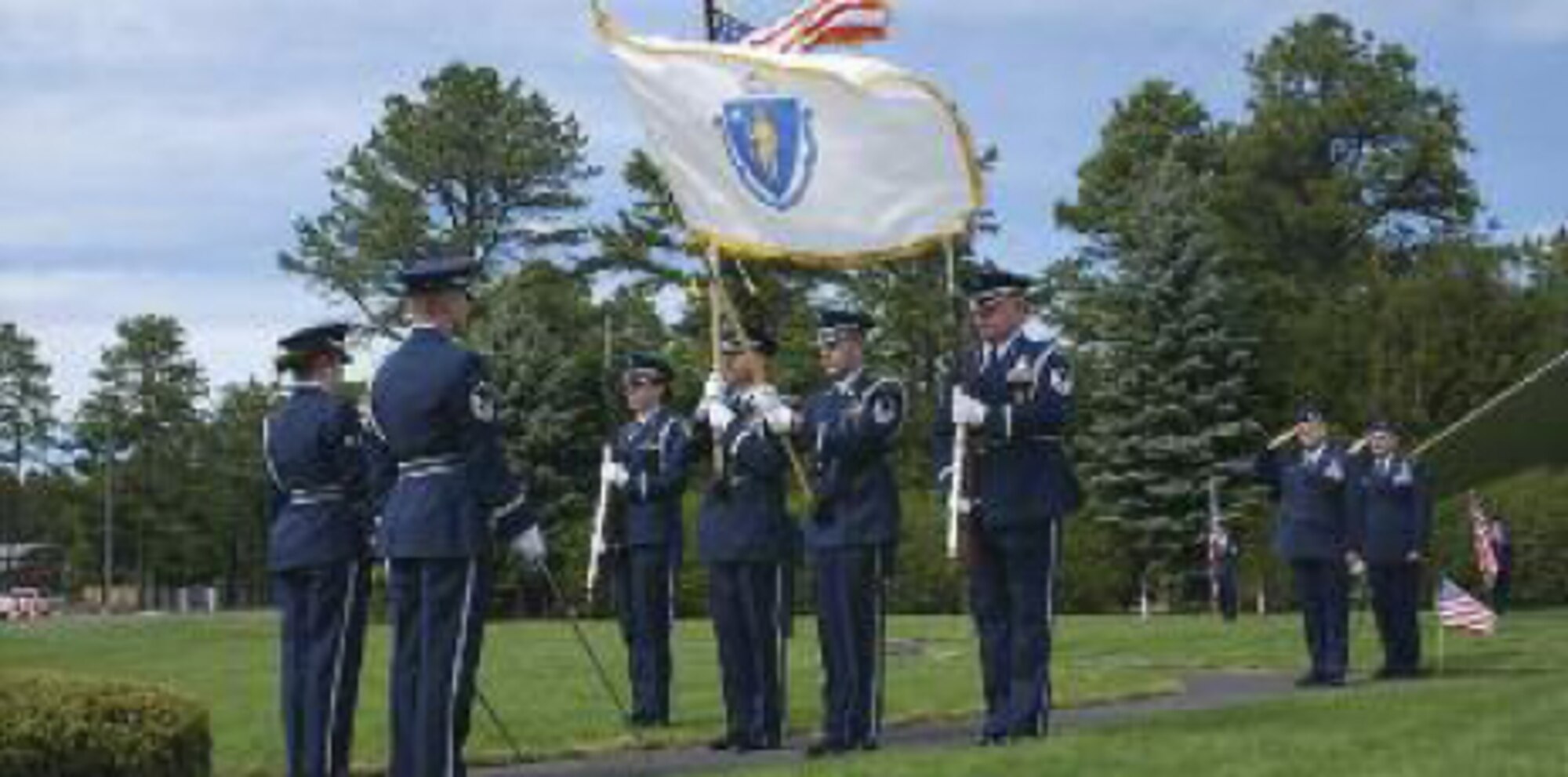 Staff Sgt. Willette stands proudly with the Honor Guard at the 104th Fighter Wing F-100 memorial rededication. Photo: Staff Sgt. Melanie Casineau