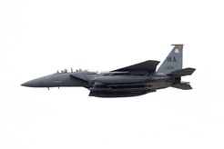 Nearly 40 aircraft from bases around the country participated in the 57th Weapons Squadron's Mobility Air Forces Exercise over the Nevada Test and Training Range May 9. The exercise scenario involved simulated airdrops of cargo and personnel, airland operations, aerial refuelings, and combat support provided by A-10s, F-15Es and F-16s. (U.S. Air Force photo)
