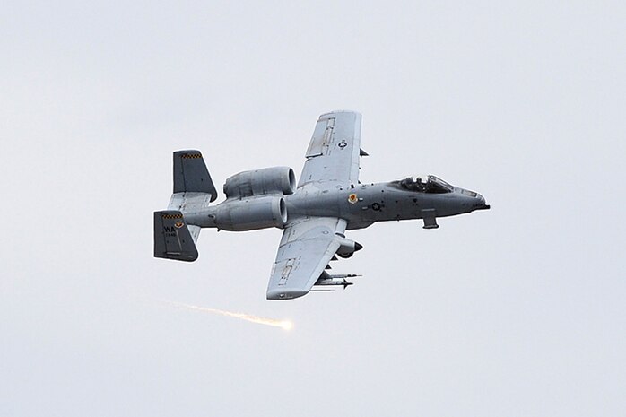 Nearly 40 aircraft from bases around the country participated in the 57th Weapons Squadron's Mobility Air Forces Exercise over the Nevada Test and Training Range May 9. The exercise scenario involved simulated airdrops of cargo and personnel, airland operations, aerial refuelings, and combat support provided by A-10s, F-15Es and F-16s. (U.S. Air Force photo)