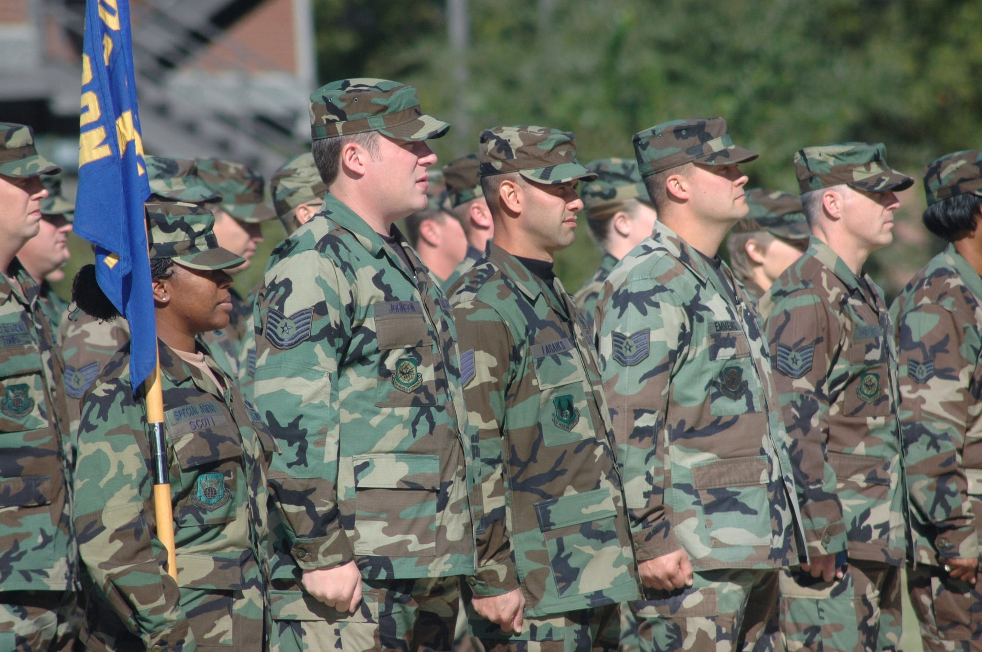 NCOA students stand in formation during the 50th anniversary of the academy. U. S. Air Force photo by Sue Sapp
