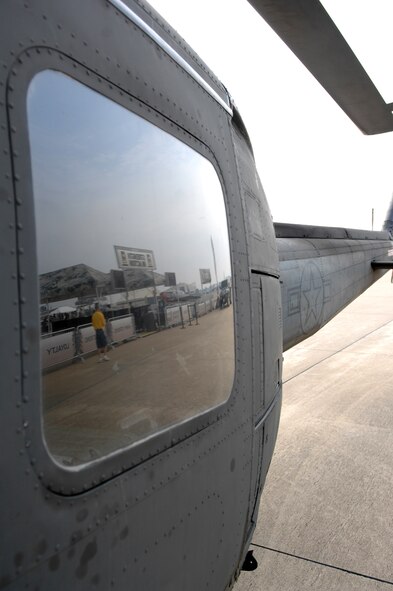 BARKSDALE AIR FORCE BASE, La. -- U.S. Air Force UH-1 Huey helicopter is displayed on the flight line here during the 2008 Defenders of Liberty Air Show.  The air show commemorates the 75th anniversary of Barksdale Air Force Base.  (U.S. Air Force photo by TSgt Laura K. Smith)