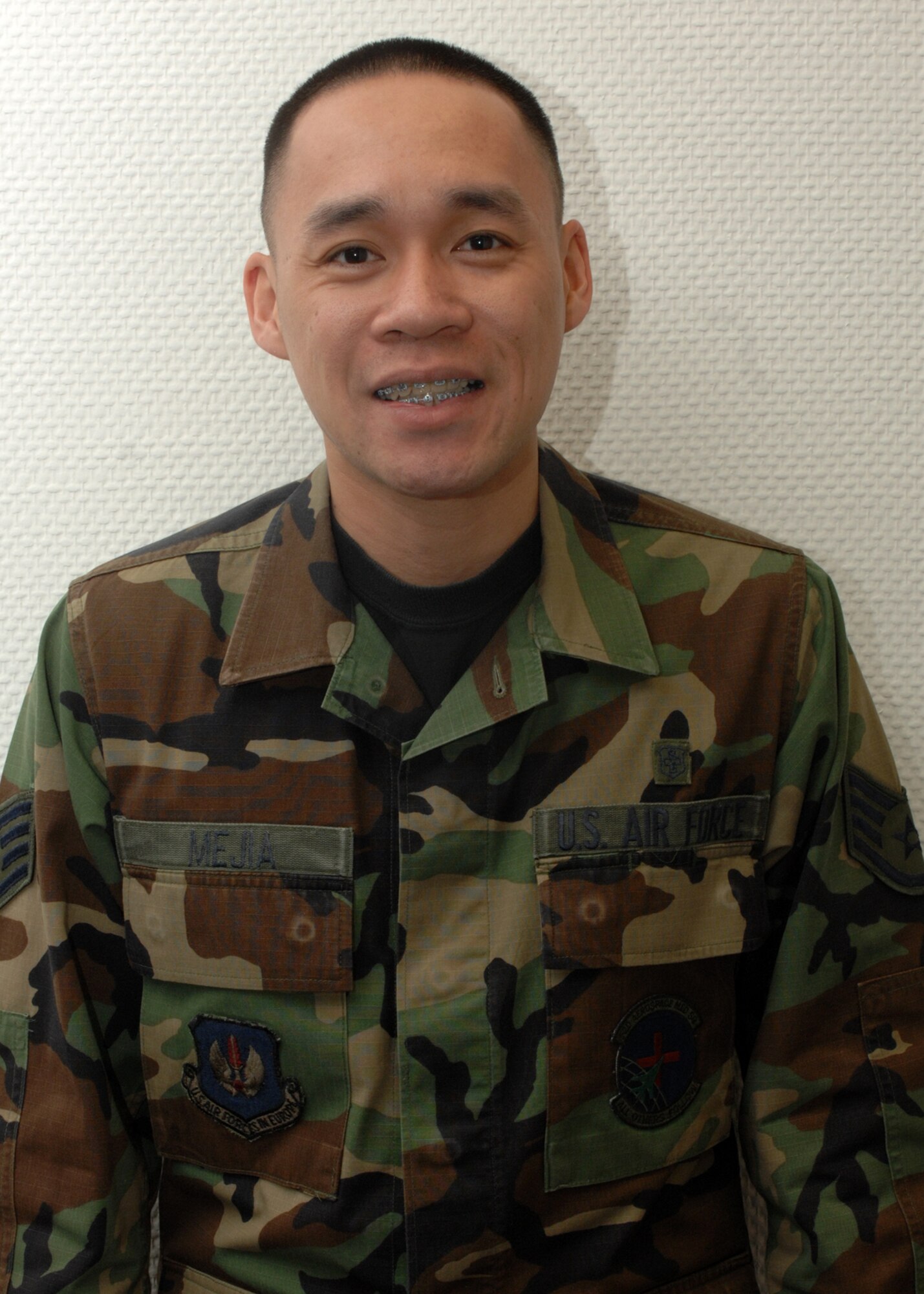 SPANGDAHLEM AIR BASE, Germany -- Staff Sgt. Angelo Mejia, 52nd Aerospace Medicine Squadron Bio Environmental Flight chemical authorization program manager, has been named the 52nd Fighter Wing's Top Saber Performer for the week of May 9-15.  (U.S. Air Force photo/Airmen 1st Class Jenifer Calhoun)