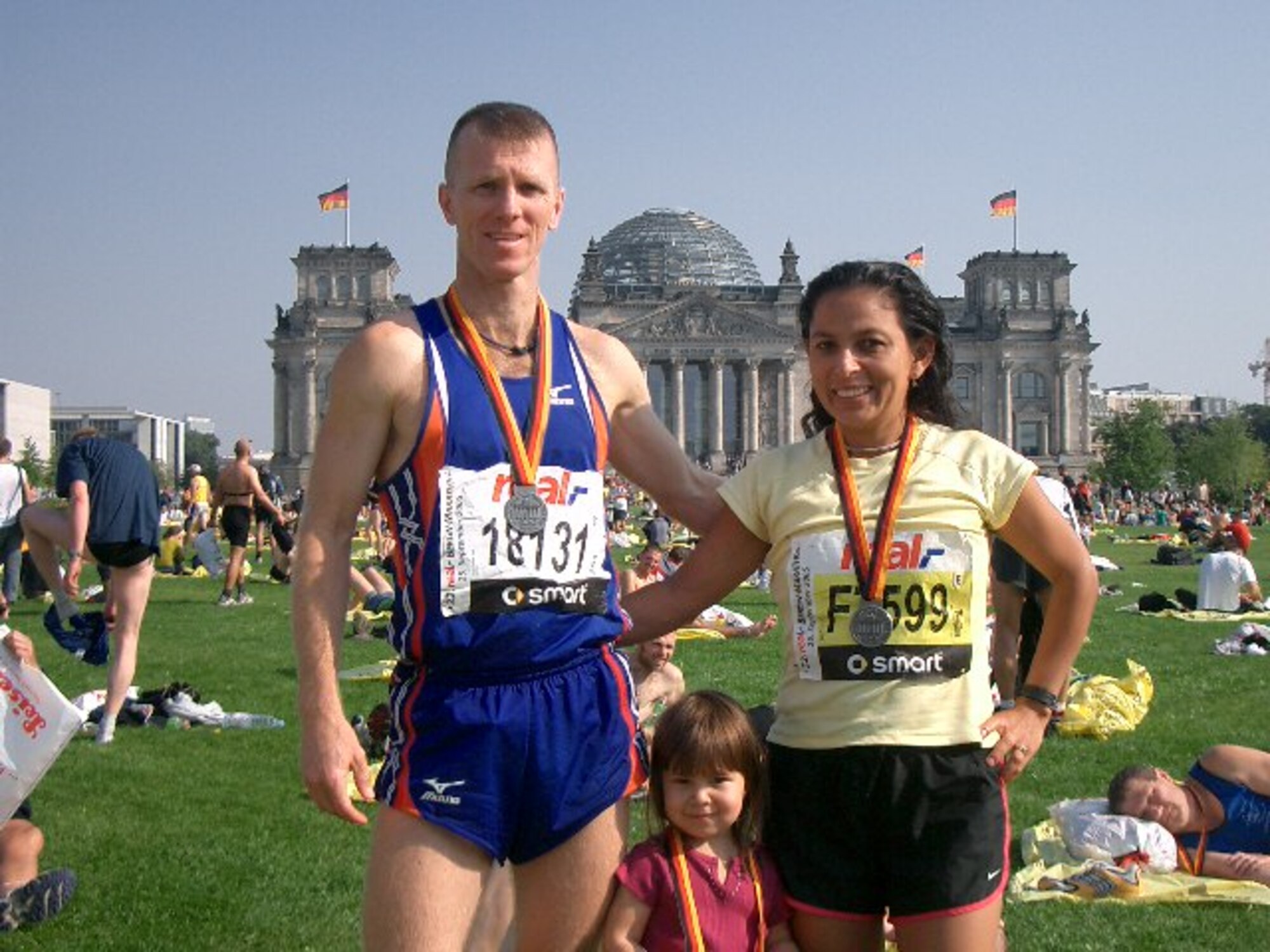 Tech. Sgt. Donnie Gray makes fitness a priority for his family, including his wife, Blanca, and daughter, Bonita. He and his wife met in New Mexico in a running
club. (courtesy photo)