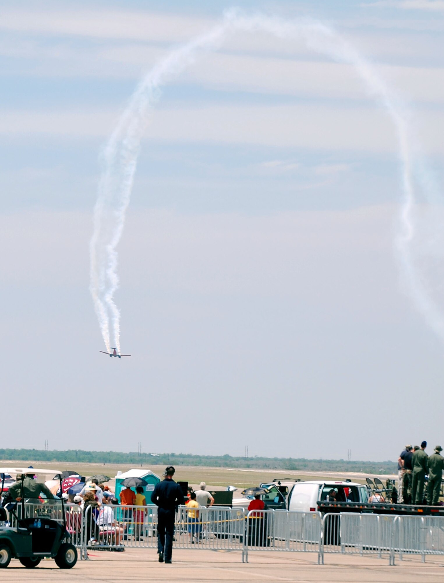 LAUGHLIN AIR FORCE BASE, Texas – The Sons of Legends Twin Beech comes in for a landing after an exciting aerobatics demonstration during Thunder Over the Amistad air show here May 10. (U.S. Air Force photo by Airman 1st Class Sara Csurilla) 