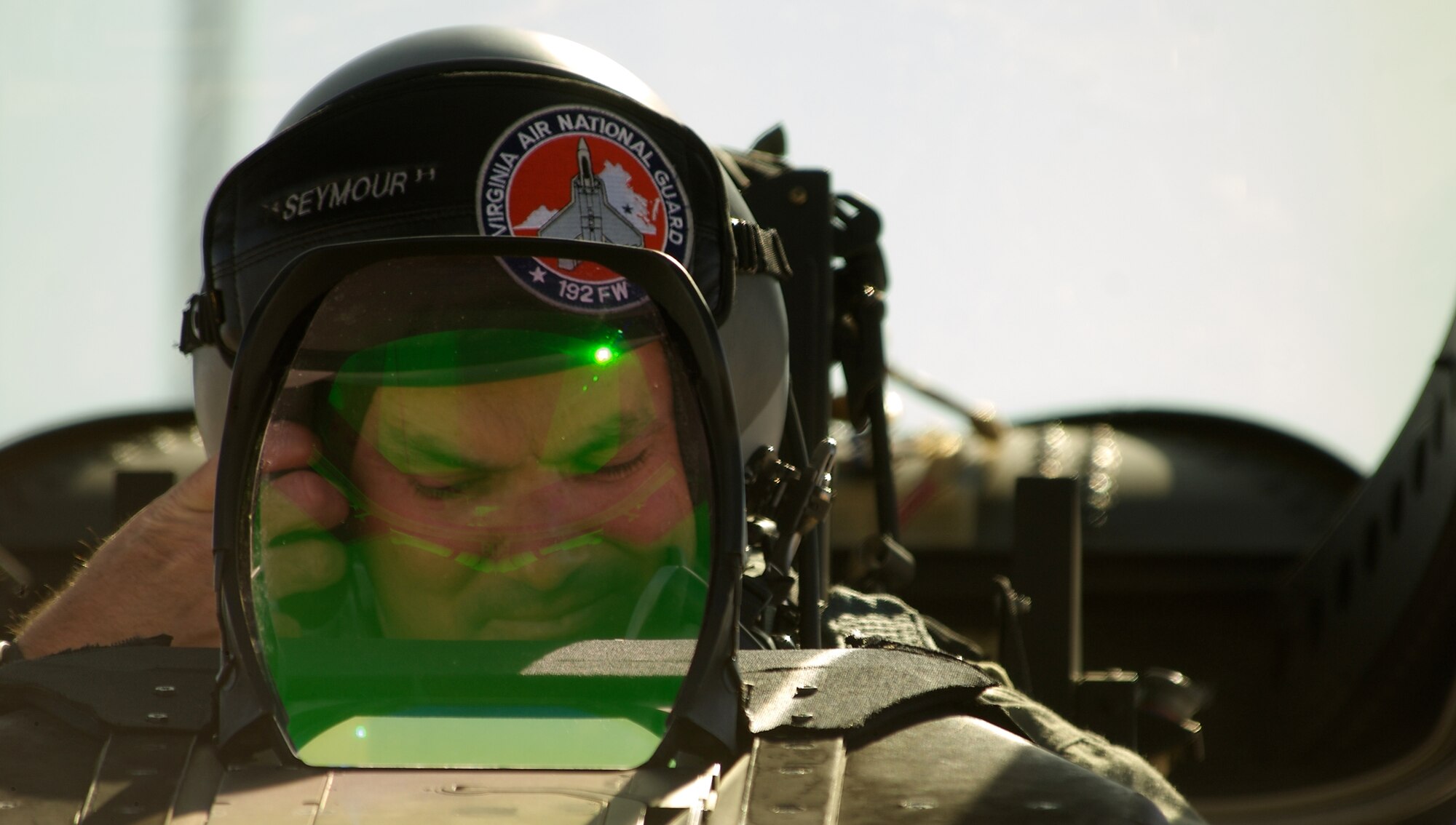 LANGLEY AIR FORCE BASE, Va. – Lt. Col. William Butz, an F-22A Raptor pilot with the Virginia Air National Guard’s 192nd Fighter Wing, prepares for the morning mission May 17. The 192nd FW is the first Guard unit to fly the Raptors. The 192nd has more than 20 pilots trained to fly the Air Force's newest air superiority jet and an increasing number of full-time and traditional guardsmen working alongside active-duty personnel. May 17 and 18 marked the first time the 192nd generated aircraft sorties with a majority of Guard personnel since their integration with the 1st Fighter Wing. (U.S. Air Force photo/Staff Sgt. Samuel Rogers)