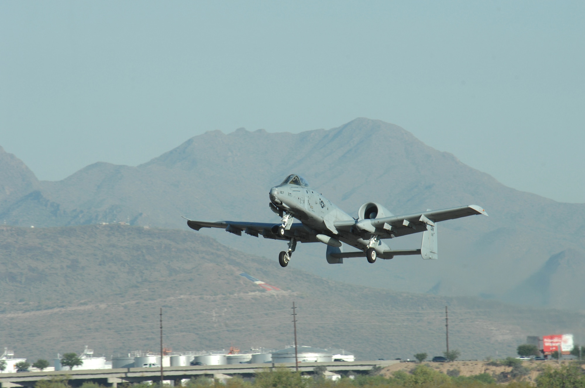 Col. Kent Laughbaum, 355th Fighter Wing commander, takes off in an A-10 A-model from D-M May 15. Colonel Laughbaum and Lt. Col. Michael Millen, 354th Fighter Squadron commander, flew the last two A-10 A-models belonging to the 354th FS to Hill Air Force Base, Utah, to be upgraded to A-10Cs. (U.S. Air Force photo by Airman 1st Class Noah R. Johnson)