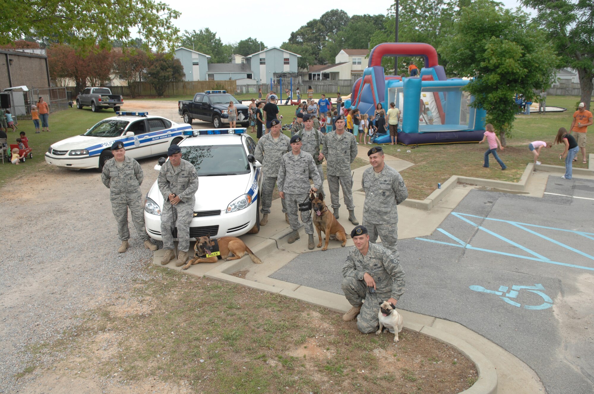 SHAW AIR FORCE BASE, S.C. -- Members of the 20th Security Forces Squadron host a block party in observance of Police Week May 16. May 15 is National Peace Officers Memorial Day and the week containing May 15 is National Police Week since President John F. Kennedy signed Public Law 87-726 Oct. 1, 1962. (U.S. Air Force photo/Staff Sgt. Nathan Bevier)