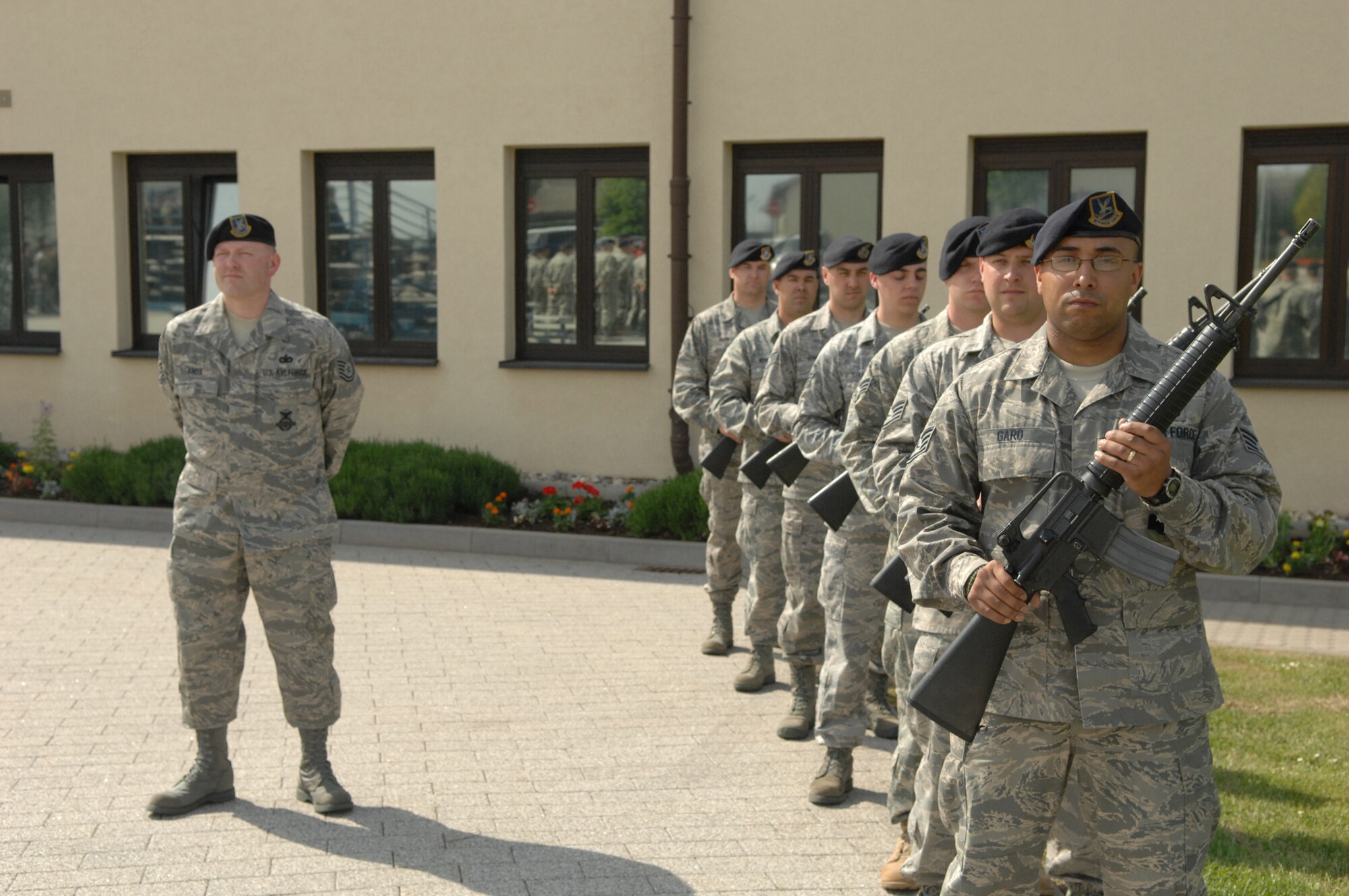 SPANGDAHLEM AB, Germany -- The 52nd Security Forces Squadron hosted several events in honor of Police Week, May 12-16, 2008.  The week culminated with a  formal retreat ceremony honoring fallen comrades lost in the line of duty. (U.S. Air Force Photo by Airman 1st Class Jenifer Calhoun)