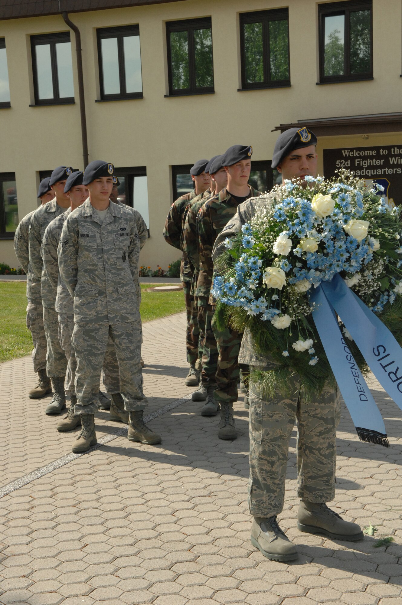 SPANGDAHLEM AB, Germany -- The 52nd Security Forces Squadron hosted several events in honor of Police Week, May 12-16, 2008.  The week culminated with a  formal retreat ceremony honoring fallen comrades lost in the line of duty. (U.S. Air Force Photo by Airman 1st Class Jenifer Calhoun)