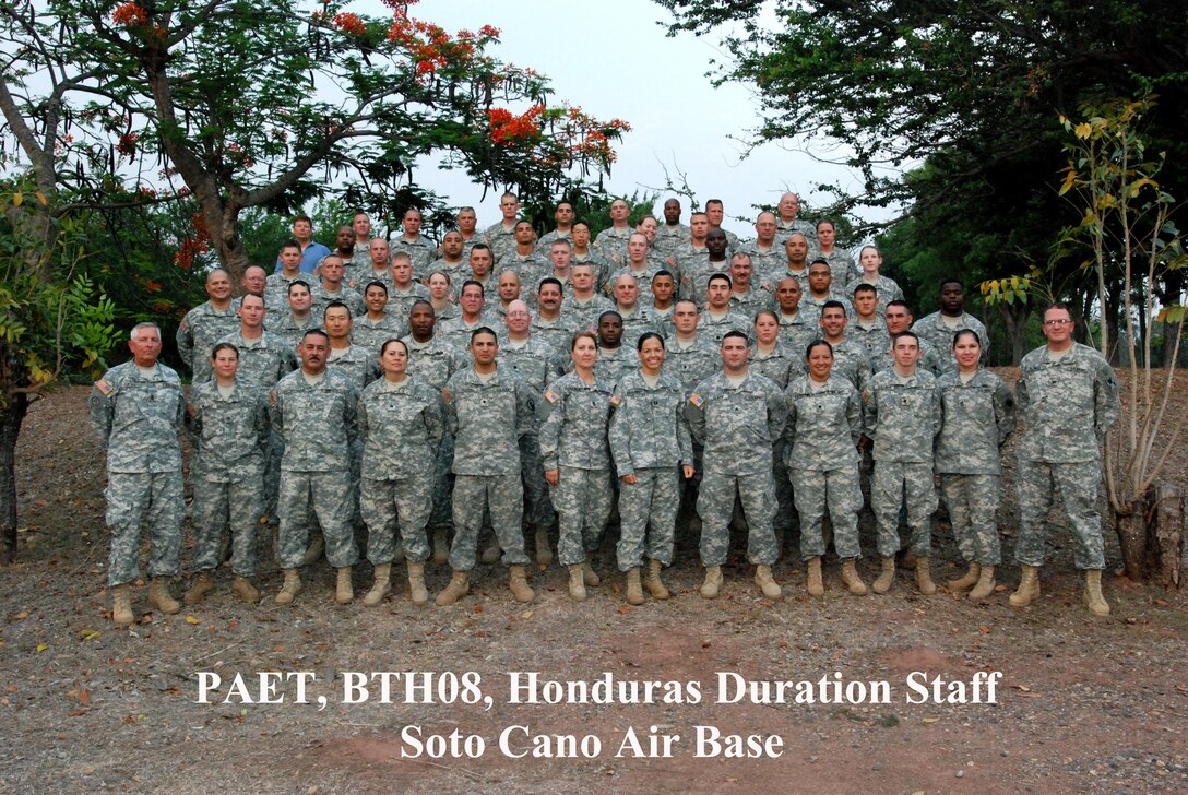 SOTO CANO AIR BASE, Honduras - Group photo of the Partnership for the Americas Engagement Team, Beyond the Horizon '08, Honduras duartaion staff. (Photo by Spc. Job Roberts, 205th Engineer Battalion.)