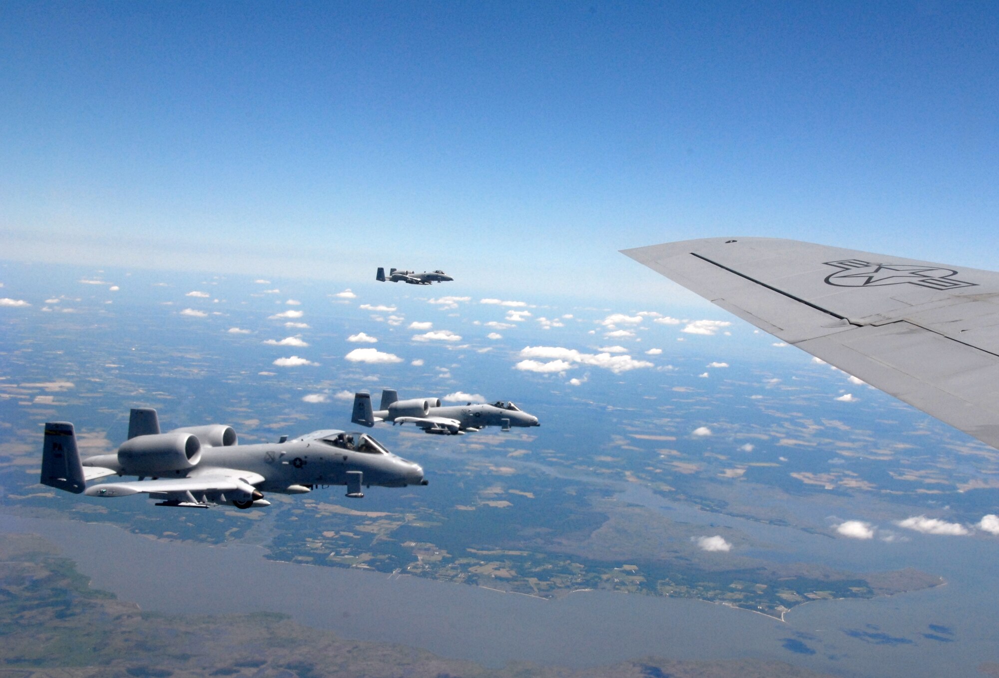 Local civic leaders and media representatives got a birds-eye-view of the Pennsylvania Air National Guard mission, in an orientation flight hosted by the 111th Fighter Wing May 23 at the Willow Grove Air Reserve Station, Pa.  The KC-135 and crew that refueled the A-10s was from the 171st Air Refueling Wing out of Pittsburgh.  