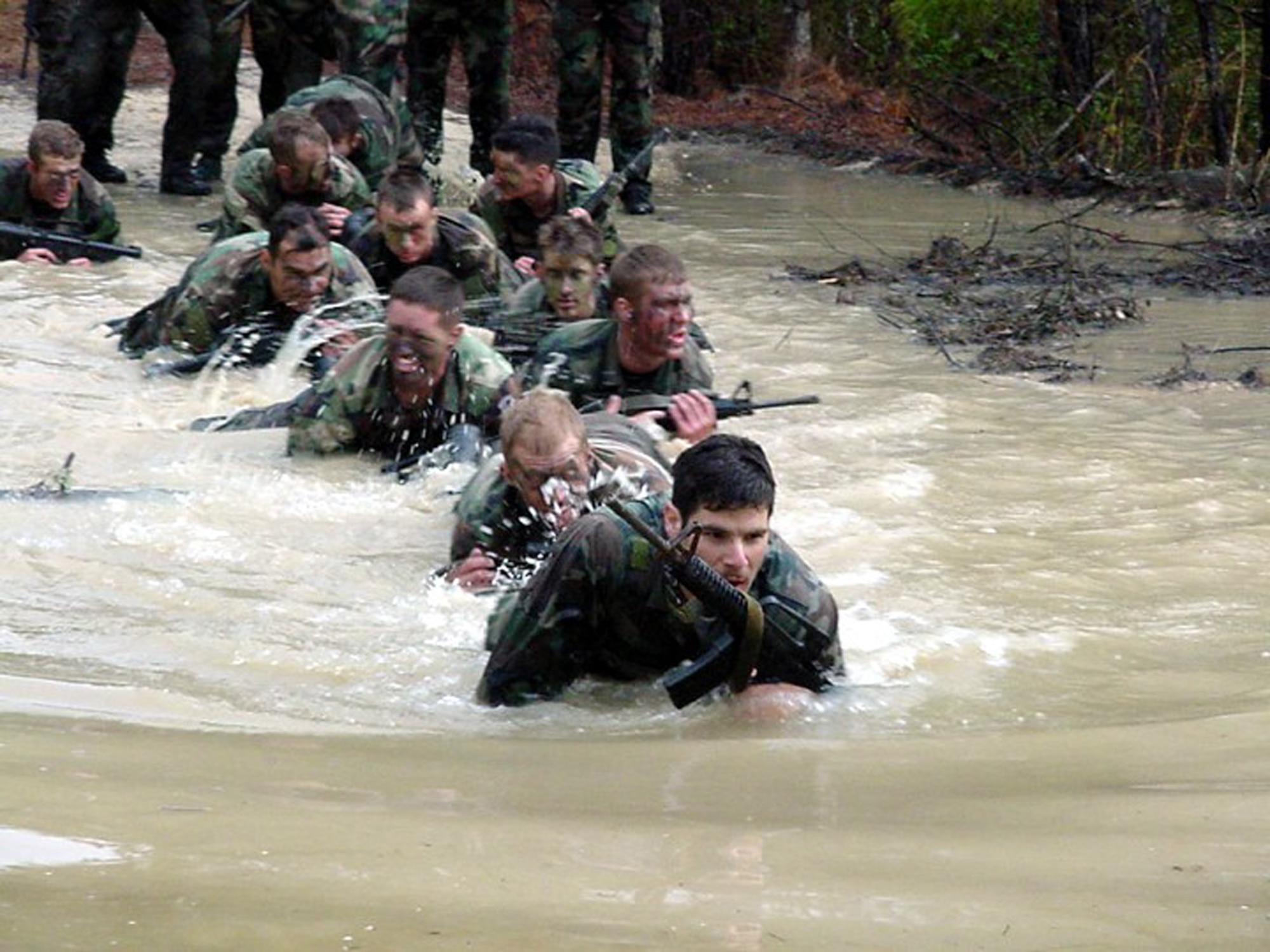 Sergeant Matero leads combat control students at Pope in a training exercise.  (Courtesy photo)