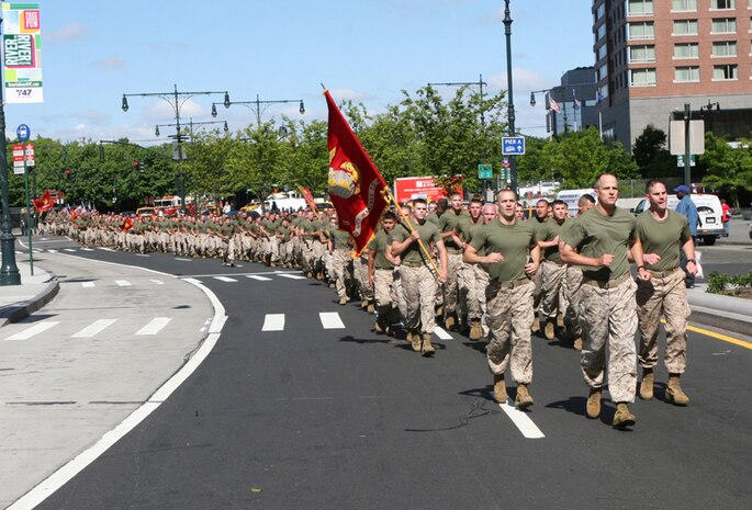 Marines pound the pavement in the 4th annual World Trade Center Run in New York City on May 23. The run was one of many events throughout the city during Fleet Week.