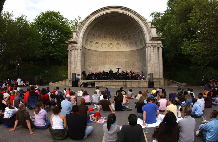 The Parris Island Marine Band performs during a public band shell performance in Central Park May 24. (U.S. Marine Corps photo by Lance Cpl. Michael S. Darnell)