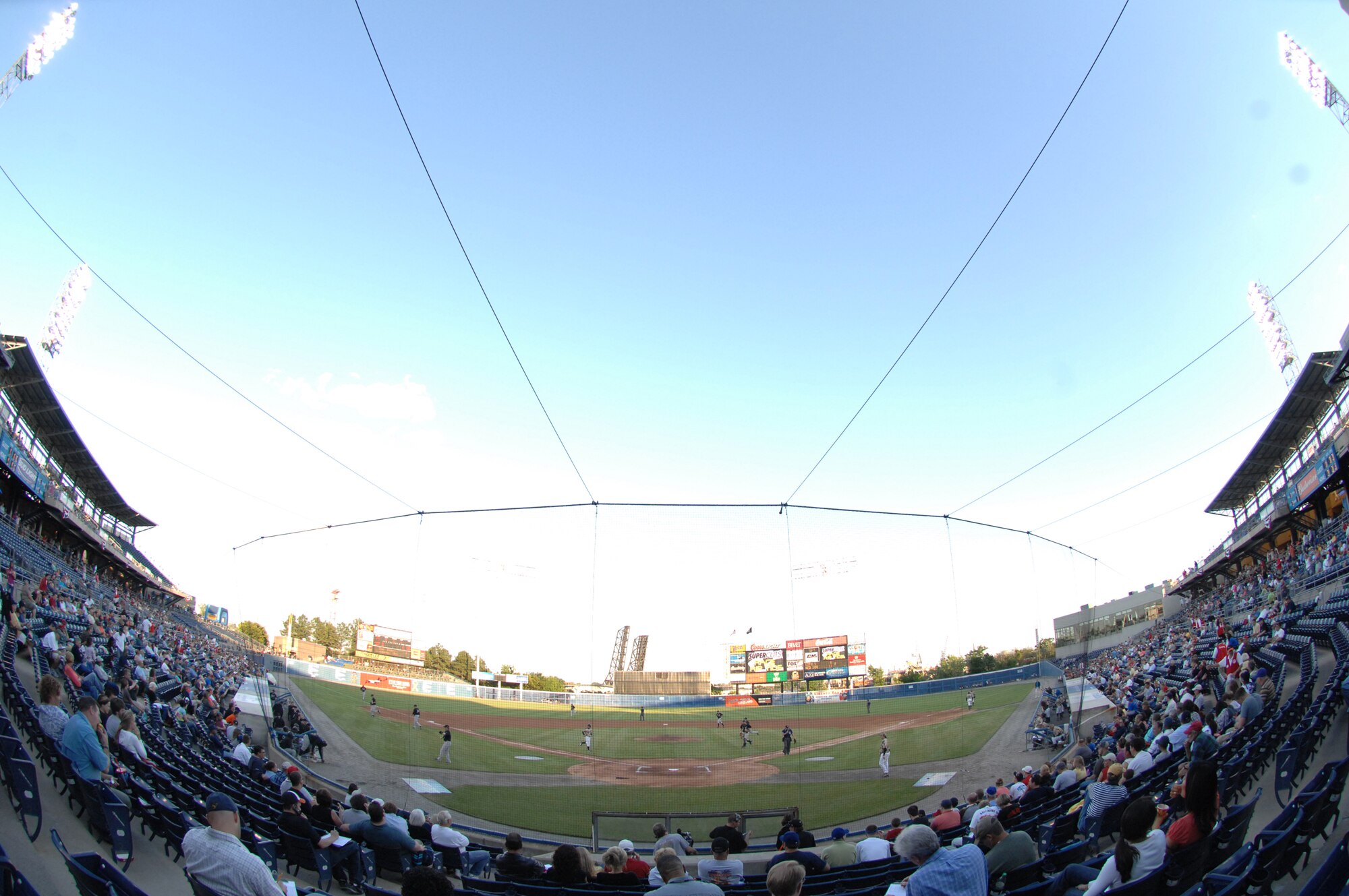 LANGLEY AIR FORCE BASE, Va. -- The Norfolk Tides Baseball team hosted their annual military appreciation night May 22. Master Sgt. Tracy King, 1st Medical Group, throws the first pitch of the game. The Tides host an annual military appreciation night in support of branches of the armed services. (U.S. Air Force photo/Airman Rebecca Montez)