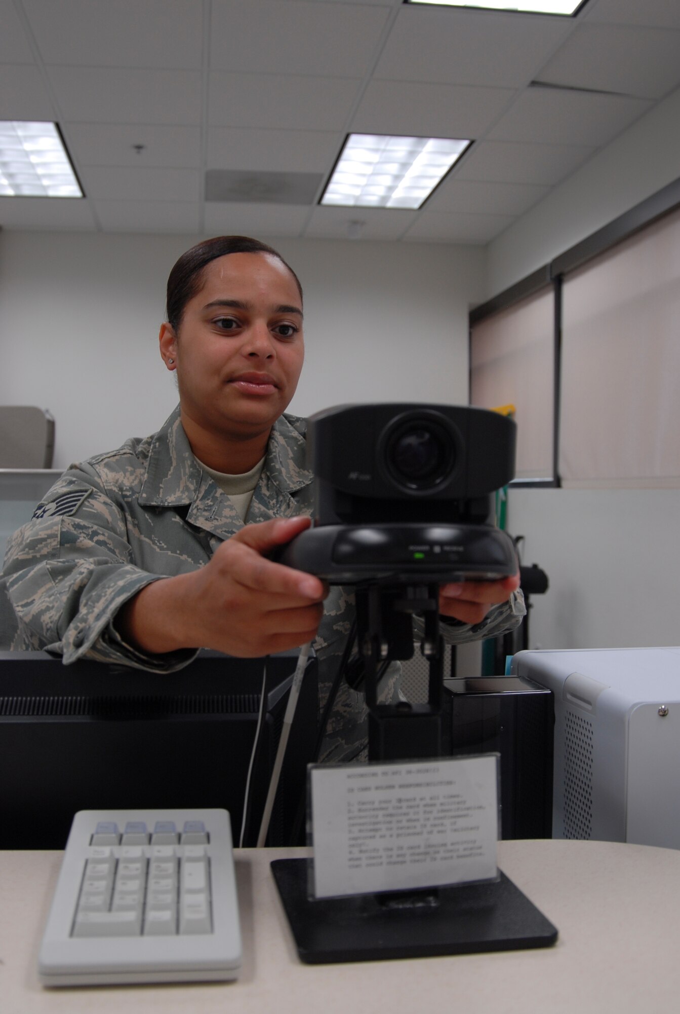 Tech. Sgt. Latosha Brown, 95th Force Support Squadron customer service noncommissioned officer in charge, is the Team Edwards Noncommissioned Officer of the Quarter. Among her accomplishments during the quarter, Sergeant Brown managed the customer service element for about 3,000 customers and led a three-person Department of Defense audit team. She is pursuing her master’s degree in human resource management. (Air Force photo by Senior Airman Julius Delos Reyes)