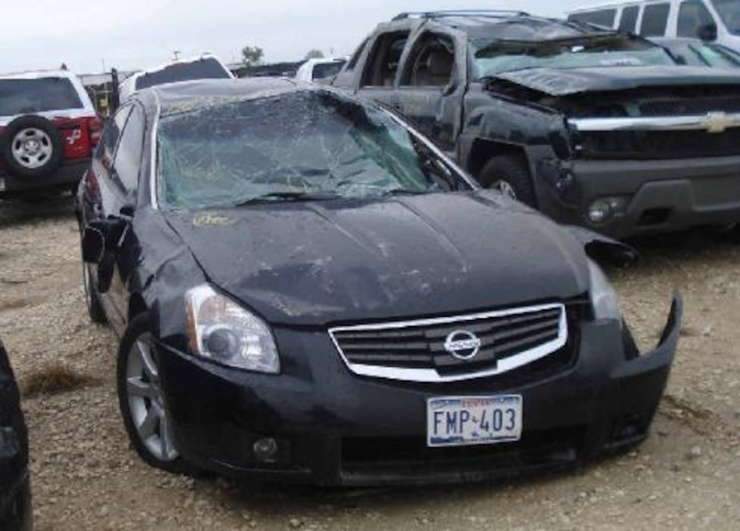 Tech. Sgt. Germaine Barnett's car after the accident. (Courtesy photo)