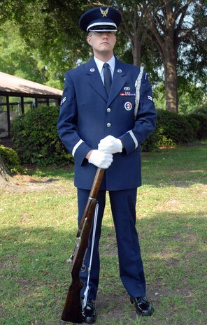 Honor Guard Spotlight: Airman 1st Class Ryan Reese. (U.S. Air Force photo/Senior Airman Sam Hymas)