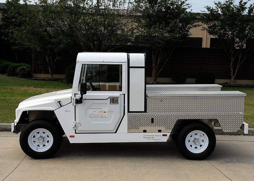 MOODY AIR FORCE BASE, Ga. -- Some members of the 23rd Equipment Maintenance Squadron Aerospace Ground Equipment Flight use electric vehicles like this one for their daily duties instead of fuel powered vehicles. The AGE shop is testing the electric vehicles for efficiency and delivering reports to the Air Force Material Command on the negative and positive aspects of the program. (U.S. Air Force photo by Airman 1st Class Brittany Barker)