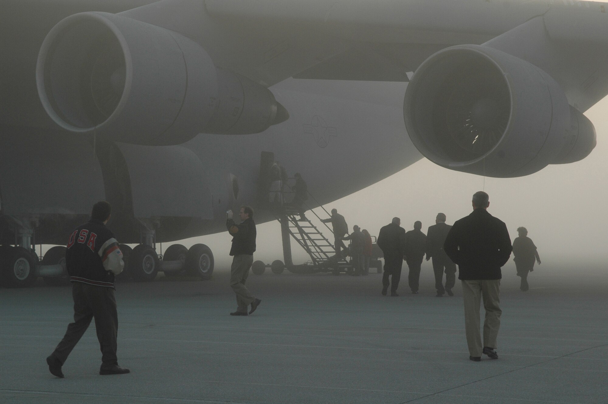 During a 917th Wing sponsored Civic Leader Tour, October 29-30, a group of 30 local civic leaders boarded a McConnell AFB, Kansas, KC-135 at Barksdale AFB La., for Wright Patterson AFB, Ohio. While in Ohio the group tours various facilities there. They also were able to see a C-5 aircraft. The trip was to familiarize them with the 917th Wing and the Air Force Reserve. (Photo by Tech. Sgt. Zarcariaous Presha, 2d Bomb Wing Protocol)