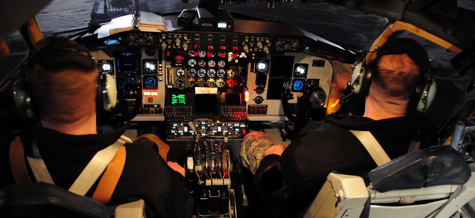 A KC-135 Stratotanker sits ready for takeoff Nov. 1, 2008 at Eielson Air Force Base, Alaska. Tanker aircraft and the aerial refueling they provide enhance the Air Force's capability to move forces with fewer aircraft.The mission of the 168th ARW is to train and equip KC-135R combat crews to provide air refueling in support of Pacific Air Forces operations and world-wide refueling tasks as well as alert tankers and crews to support Alaska North American Aerospace Defense Command region plans and Joint Chiefs of Staff directed.  (U.S. Air Force photo/Airman Laura Max)