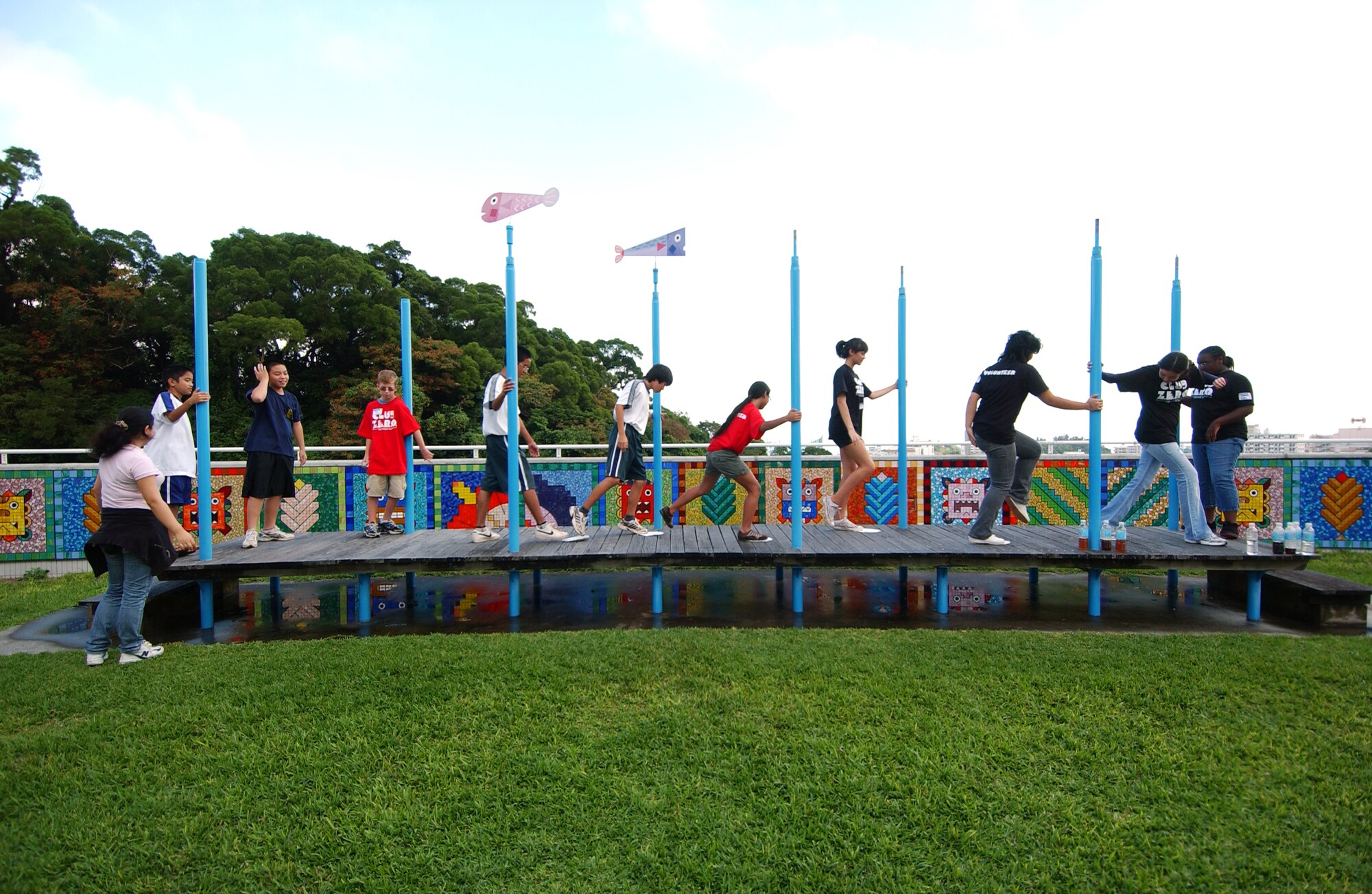 Members of Kadena's Club Zero participated in a cultural exchange with students from a Japanese school November 2, 2008 at the Okinawa Zoo. The students participated in various activities such as games and carving pumpkins during Pumpkin Palooza.      (U.S. Air Force photo/Tech. Sgt. Rey Ramon)     