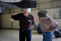 MOODY AIR FORCE BASE, Ga. – Retired Air Force Chief Master Sgt. Merrell Lasseter and retired Army Col. Howard Floyd look at an A-10 Thunderbolt II during retiree appreciation day here Nov. 1. Other static displays included an HC-130P King and an HH-60G Pave Hawk. (U.S. Air Force photo by Senior Airman Gina Chiaverotti)