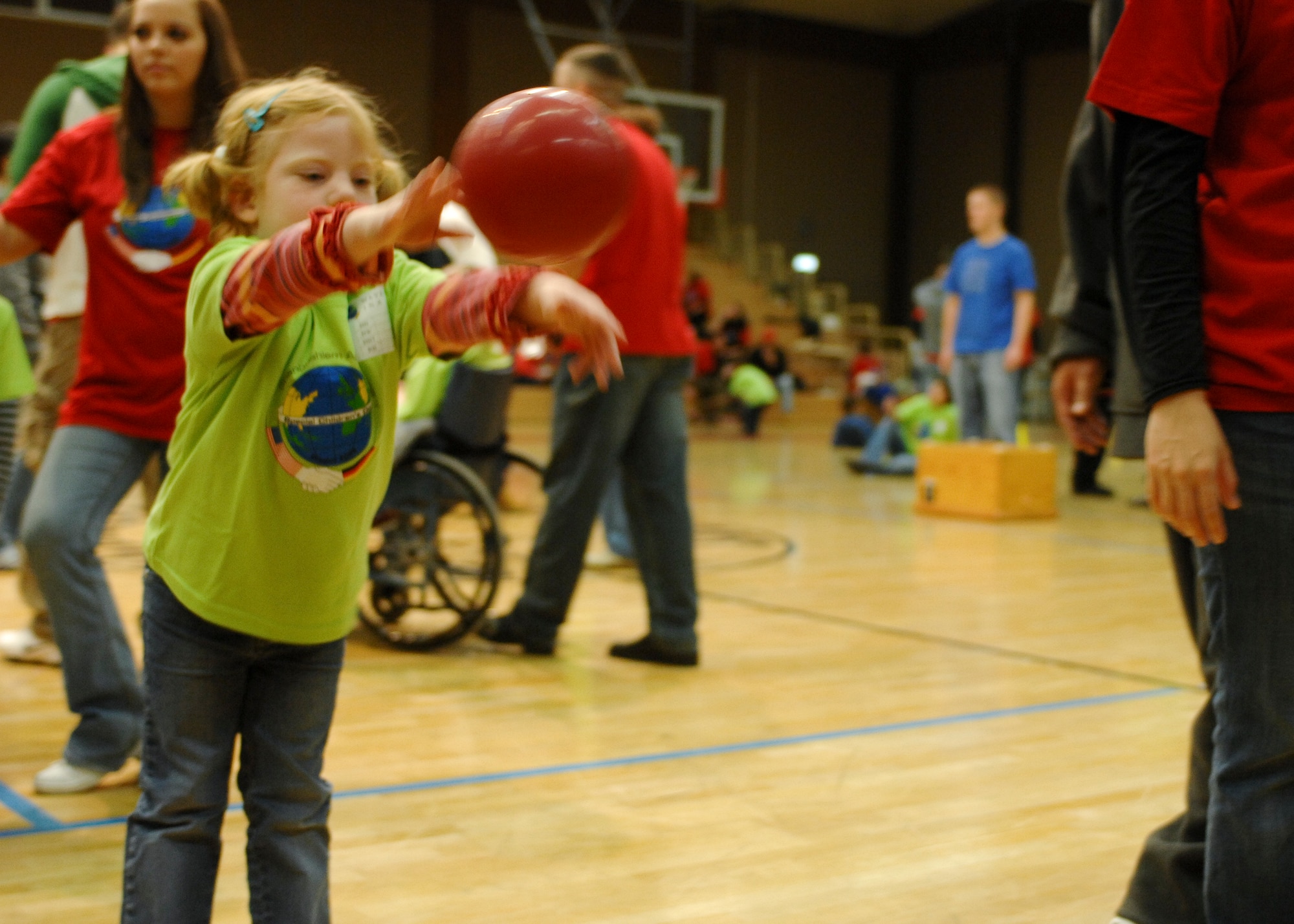 SPANGDAHLEM AIR BASE, Germany -- Ina Mayer throws a ball during St. Martin’s Children’s Day on Oct. 30, 2008. Ina is a student at St. Martin’s School. (U.S. Air Force photo by Airman 1st Class Nathanael Callon)



