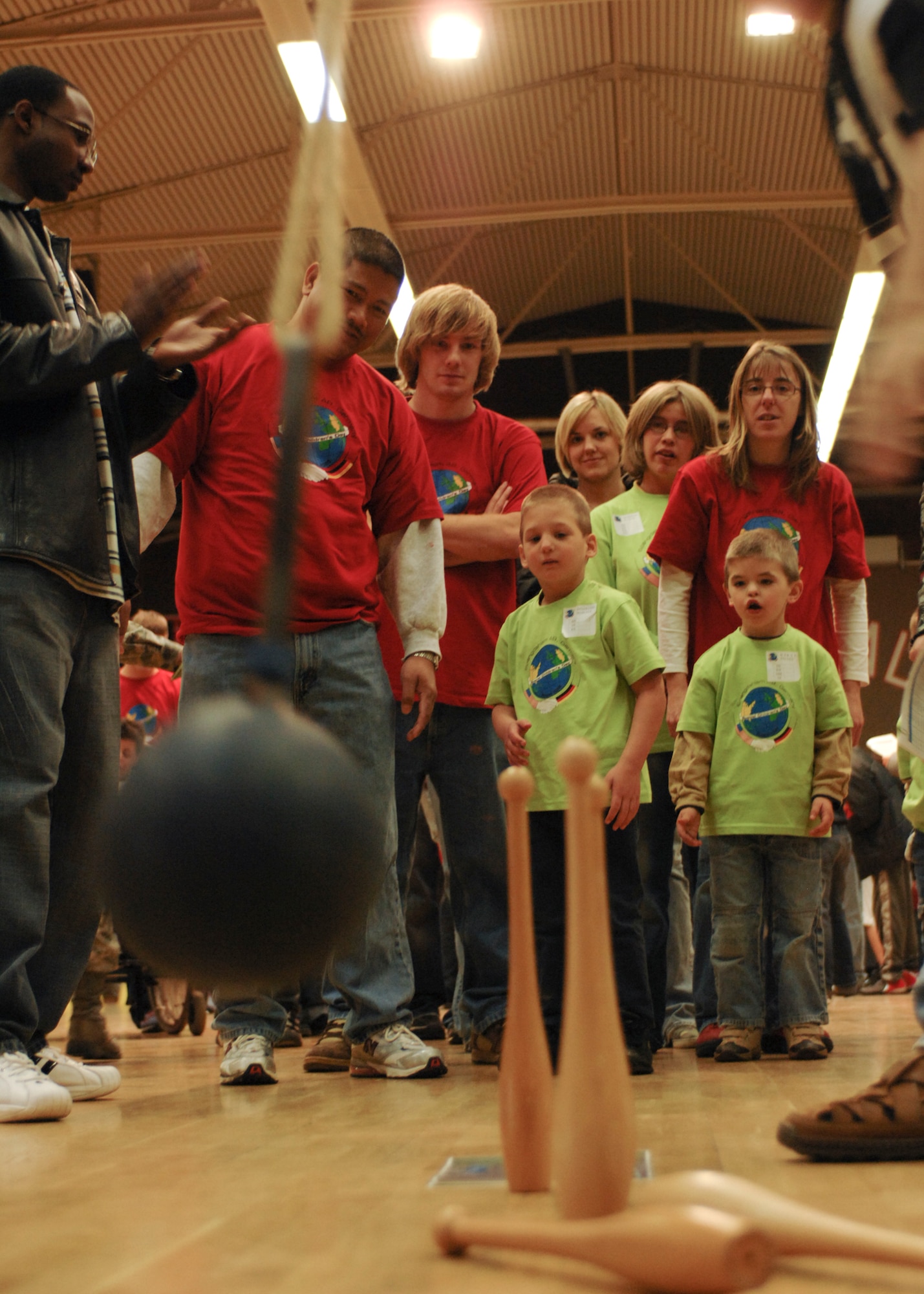 SPANGDAHLEM AIR BASE, Germany -- Marcele Döhring plays rope bowling during St. Martin's Children's Day at the Skelton Memorial Fitness Center, Oct. 30, 2008. (U.S. Air Force photo by Airman 1st Class Nathanael Callon)

