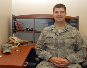 BEALE AIR FORCE BASE, Calif. -- Air Force Reservist Capt. Jason Bredeson is the newest addition to the 940th Air Refueling Wings chaplain office here. In his civilian career, he is a pastor at a Lutheran church in midtown Sacramento, Calf. He looks forward to being an active member of the wing and also serving the spiritual needs of Airmen here.  (U.S. Force Photo/ Tech. Sgt. Luke Johnson) 