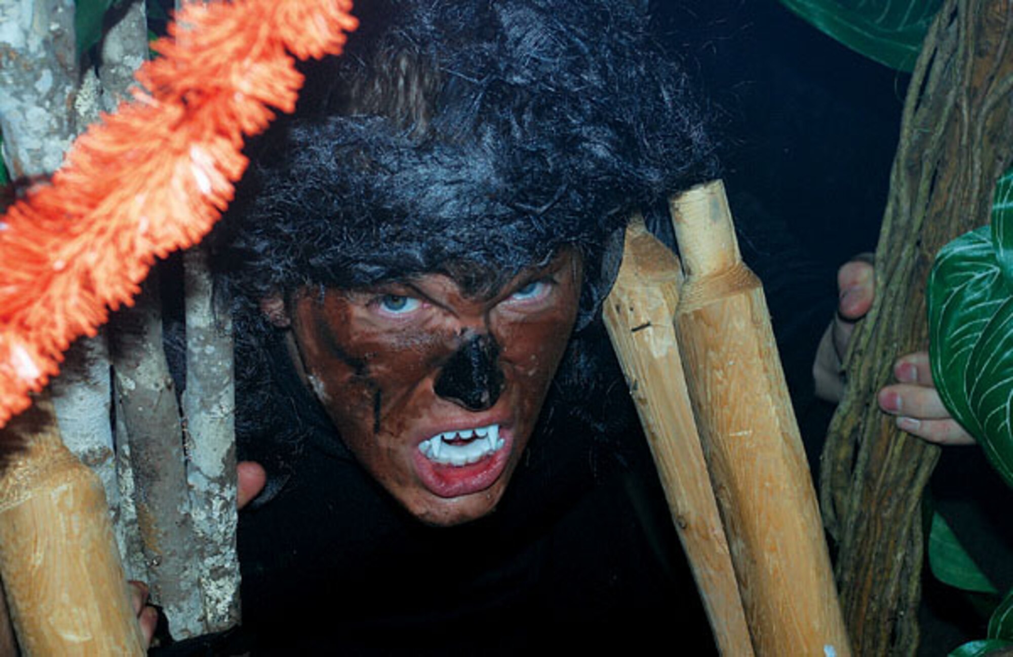 Senior Airman Richard Oliver, 90th Missile Maintenance Squadron, dressed as a wolf.