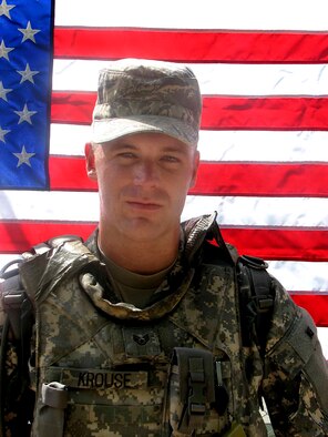 Staff Sgt. Kevin Krouse, 11th Security Forces Squadron, poses for a photograph while deployed to Afghanistan. (Courtesy photo)