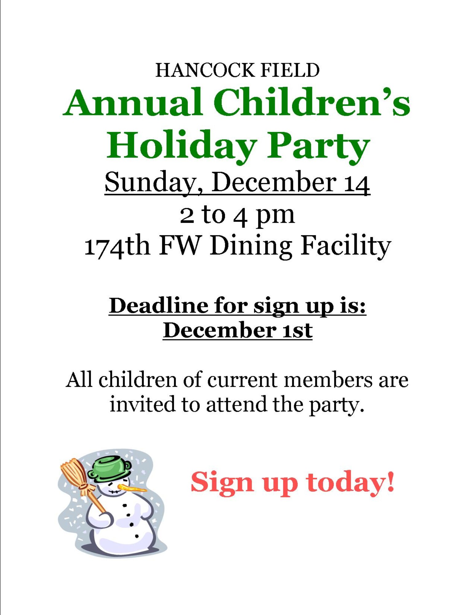 Children's Christmas Party Flyer
