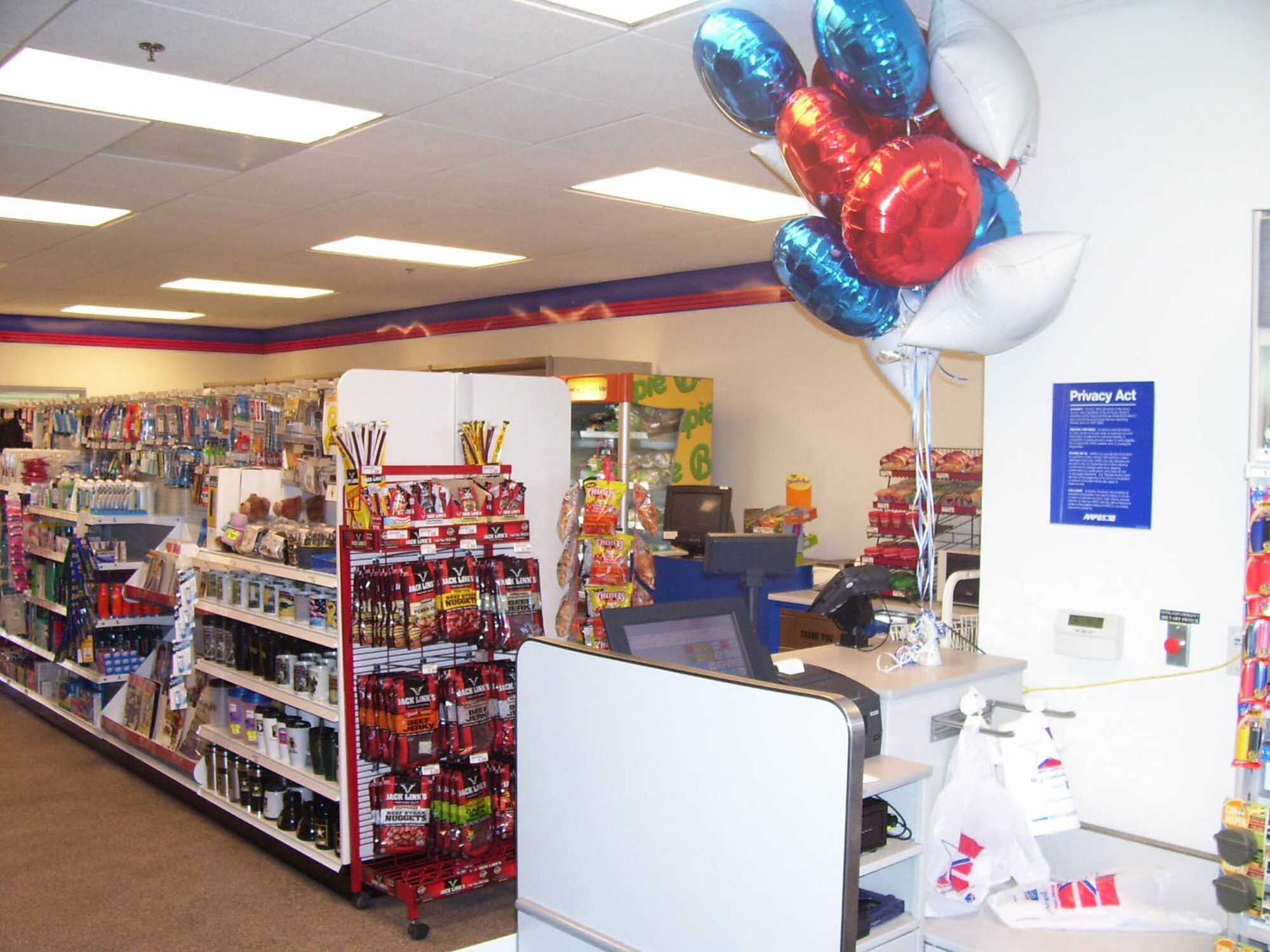 EGLIN AIR FORCE BASE, Fla. -- The 6th Ranger Battalion welcomed a new AAFES Shoppette at the Ranger Camp Nov. 3. On October 4, 2005, the Gator Lounge and AAFES Shoppette caught fire and burned to the ground.  In the years following the fire, the Rangers and families stationed at Camp Rudder originally made do with a Tactical Field Exchange Unit, a mobile tractor-trailer assembly usually used downrange, before moving to a temporary building in October 2007.  The rebuilt facility contains the Gator Lounge, a concession barber shop and the AAFES Shoppette. (AAFES photo/Daniel Eddington)
