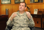 Gen. Stephen Lorenz, Air Education and Training Command commander, talks on his 2008 AETC Commander's Conference held at Randolph Air Force Base, Texas, last week. (U.S. Air Force photo by Joel Martinez)