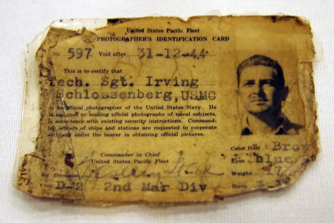 Irving Schlossenberg's Pacific Fleet ID card from 1944