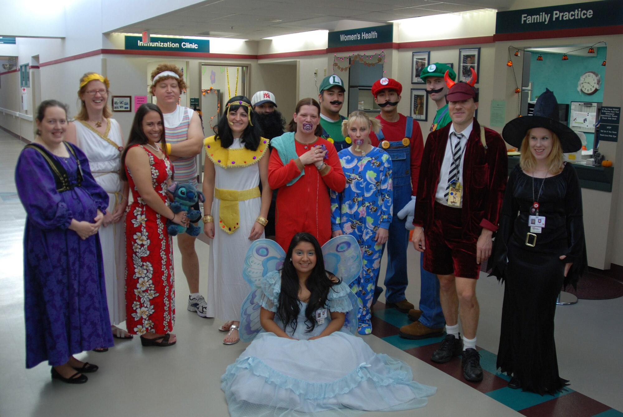 MCCONNELL AIR FORCE BASE, Kan. -- Airmen from the 22nd Medical Group clinic dress up in costumes to provide a different perspective on traditional customer service during a fall holiday, Oct. 29. (Photo by Airman 1st Class Jessica Lockoski)
