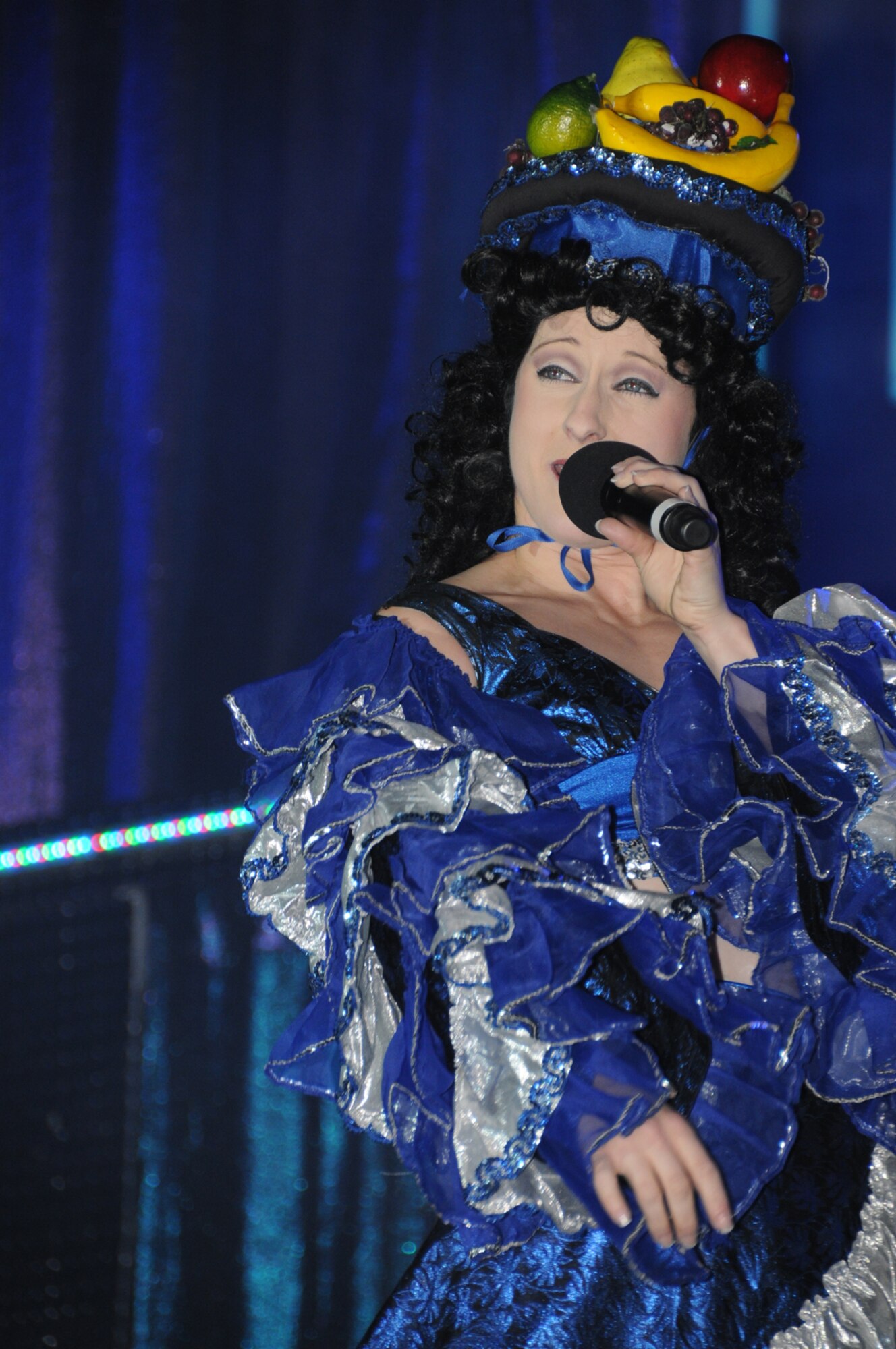 Senior Airman April Vollm sang and played several comedic roles during Tops in Blue, Oct. 30 at the Mississippi Coast Coliseum in Biloxi.  (U.S. Air Force photo by Kemberly  Groue)