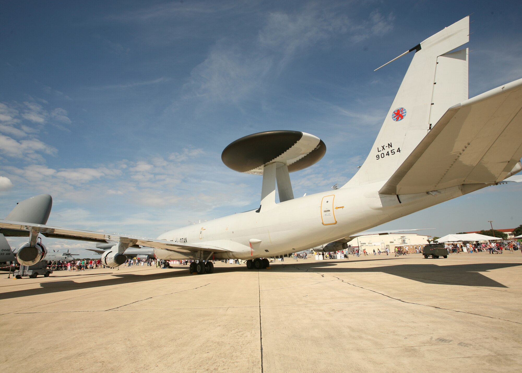 11/1/2008 - The E-3 Sentry airborne warning and control system was one of the many static displays at AirFest 2008 at Lackland Air Force Base, Texas. (USAF photo by Robbin Cresswell)
 
