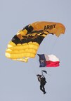 11/1/2008 - A member of the U.S. Army Parachute Golden Knights team drops in on AirFest 2008 at Lackland Air Force Base, Texas. (USAF photo by Robbin Cresswell)