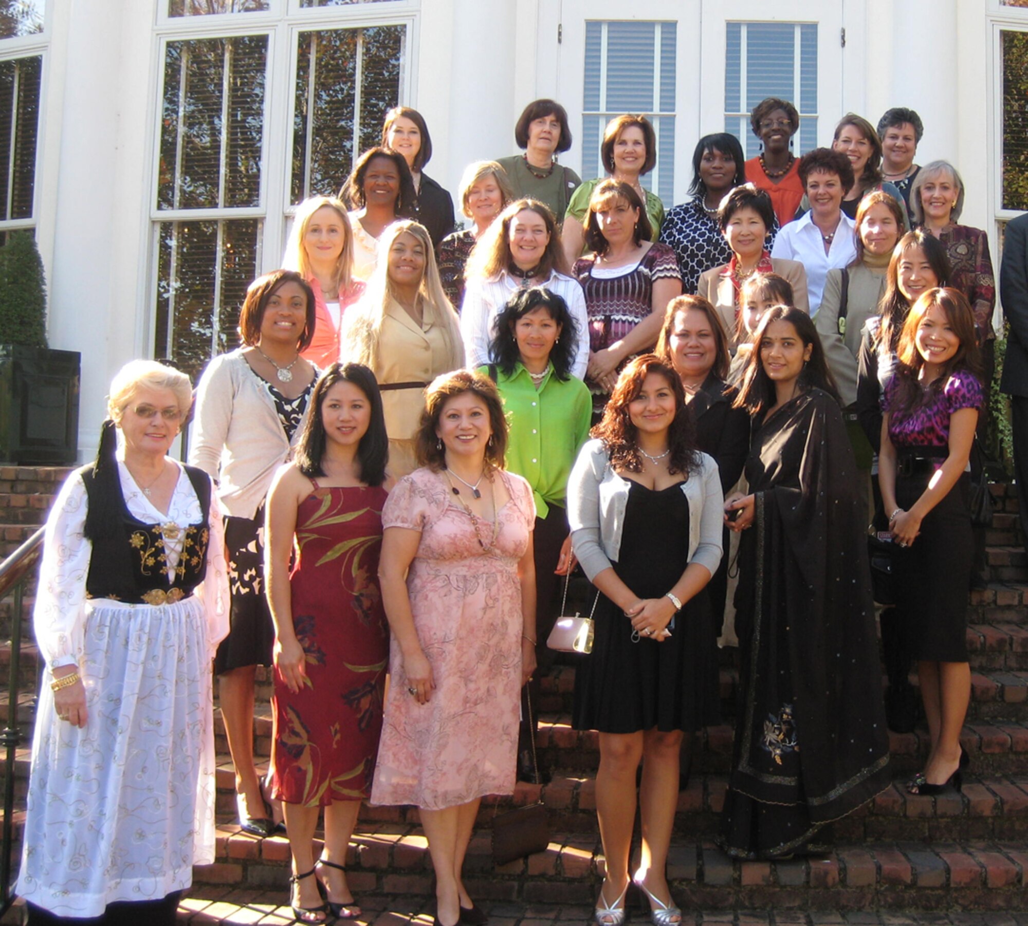 Twenty five spouses from 14 different countries enjoyed lunch at the Old Waverly on Tuesday for the annual International Spouses Luncheon.  This year’s luncheon was hosted by Leslie Watkins, wife of the 14th Flying Training Wing commander, and Linda Gates, Columbus AFB Wingman and the Air Education and Training Command’s representative to the Chief of Staff of the Air Force’s Civic Group. The event’s goal is get all the Columbus AFB-assigned spouses of the international pilots and student pilots together for an afternoon of friendship.  (U.S. Air Force photo by Diane Clardy)