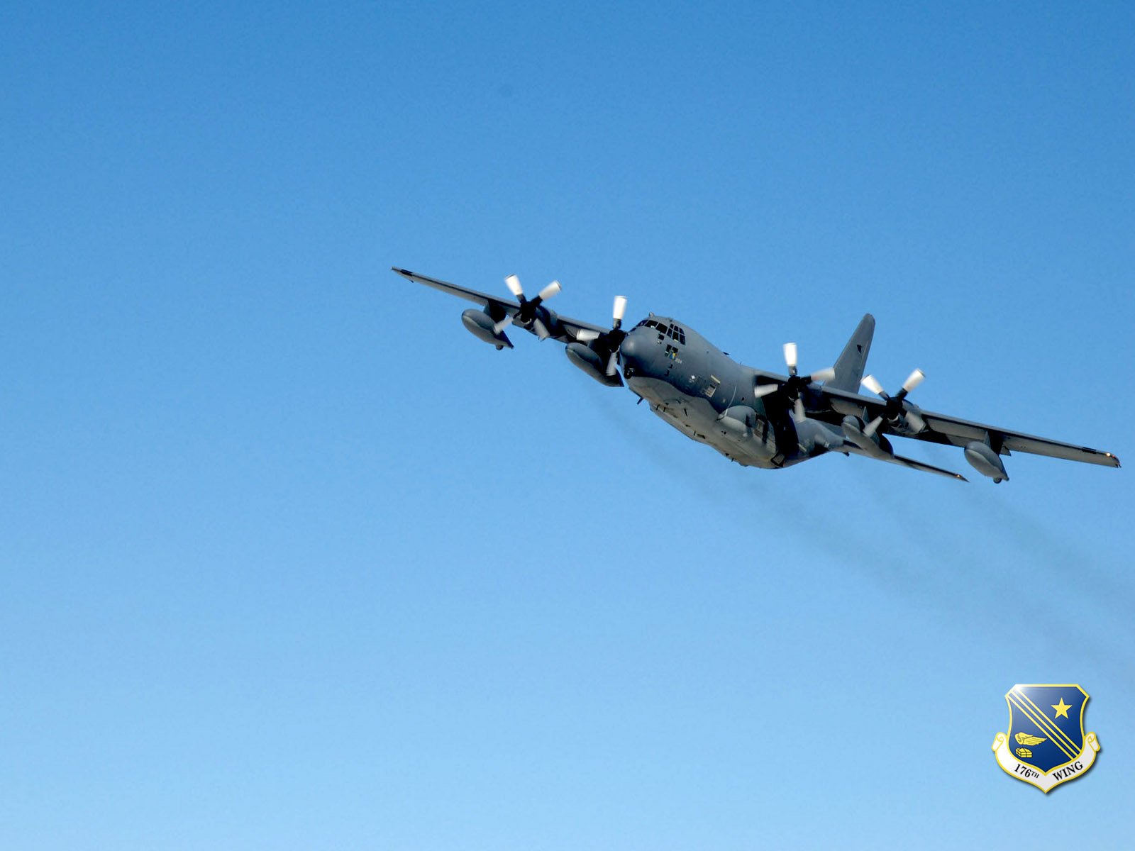 12 April 2007. A HC-130 in flight from the 211th Rescue Squadron, Alaska Air National Guard, Anchorage Alaska. Photo by Shannon Oleson, TSgt, AANG