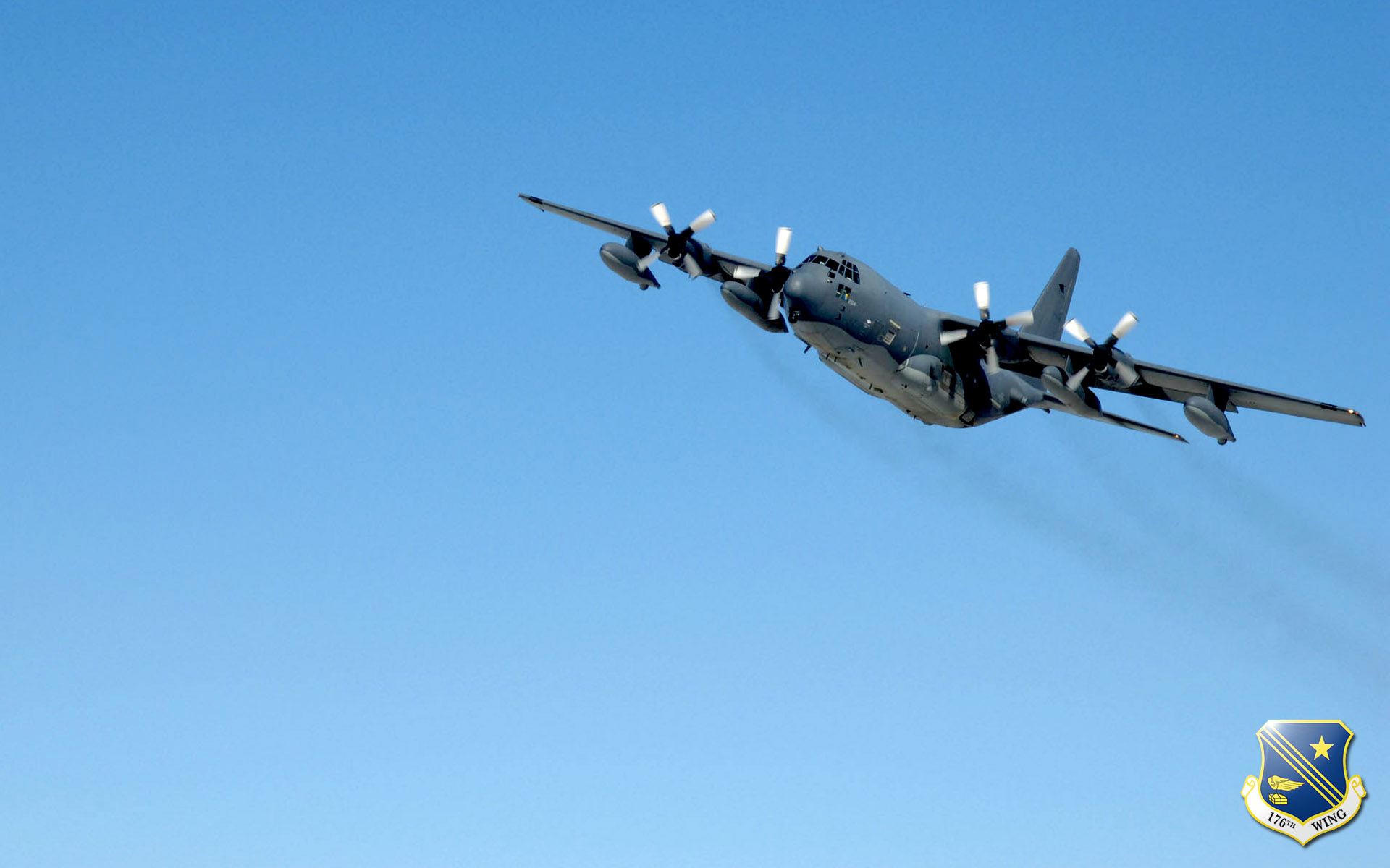 12 April 2007. A HC-130 in flight from the 211th Rescue Squadron, Alaska Air National Guard, Anchorage Alaska. Photo by Shannon Oleson, TSgt, AANG