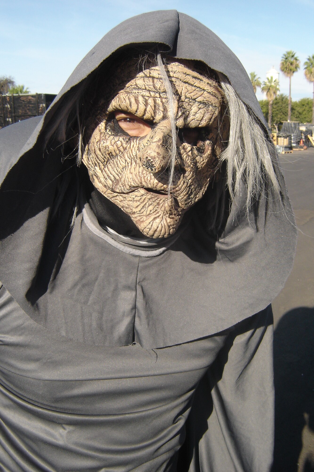Marine MSgt. Anthony Henry, Recruiting Sub-Station Moreno Valley, costumes as a “Ghoul” Nov. 30, at an RS San Diego recruiters meeting at the Cultural Resources Center at March ARB. Marines were asked by their commanders to dress up in the Halloween costume of their choice for this regular meeting at March. (U.S. Air Force photo by Will Alexander)   
