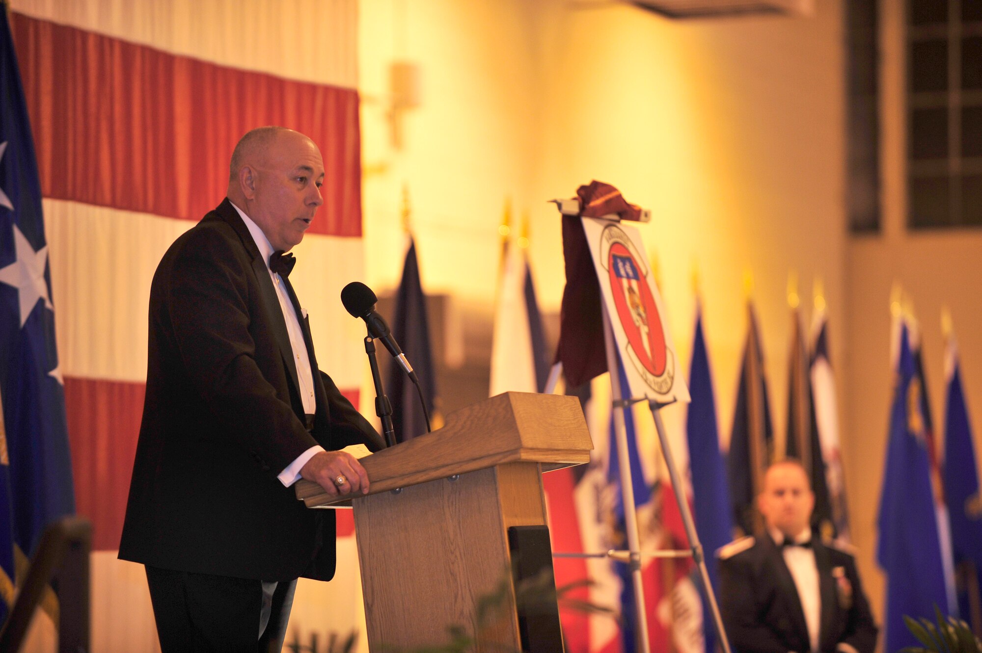 MOODY AIR FORCE BASE, Ga. – Ret. General T. Michael Moseley, former Air Force Chief of Staff, speaks during the 2008 Flying Tiger Association Reunion dinner here Nov. 8. The dinner was the culmination of the three-day reunion. (U.S. Air Force photo by Senior Airman Elizabeth Rissmiller)
