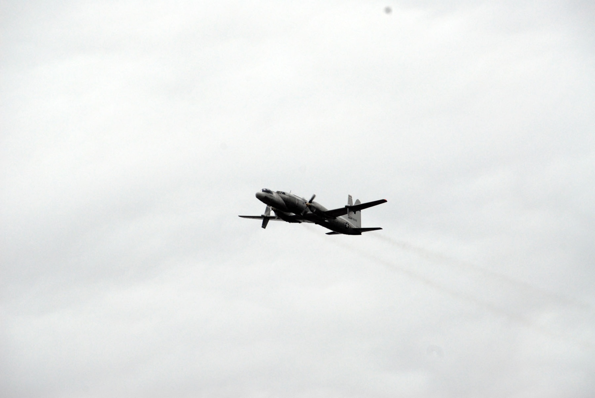 DAYTON, Ohio - The Convair NC-131H Total In-Flight Simulator (TIFS), a very unique aircraft created to perform research for the U.S. Air Force, flies over the National Museum of the U.S. Air Force just before landing on Nov. 7, 2008. (U.S. Air Force photo)