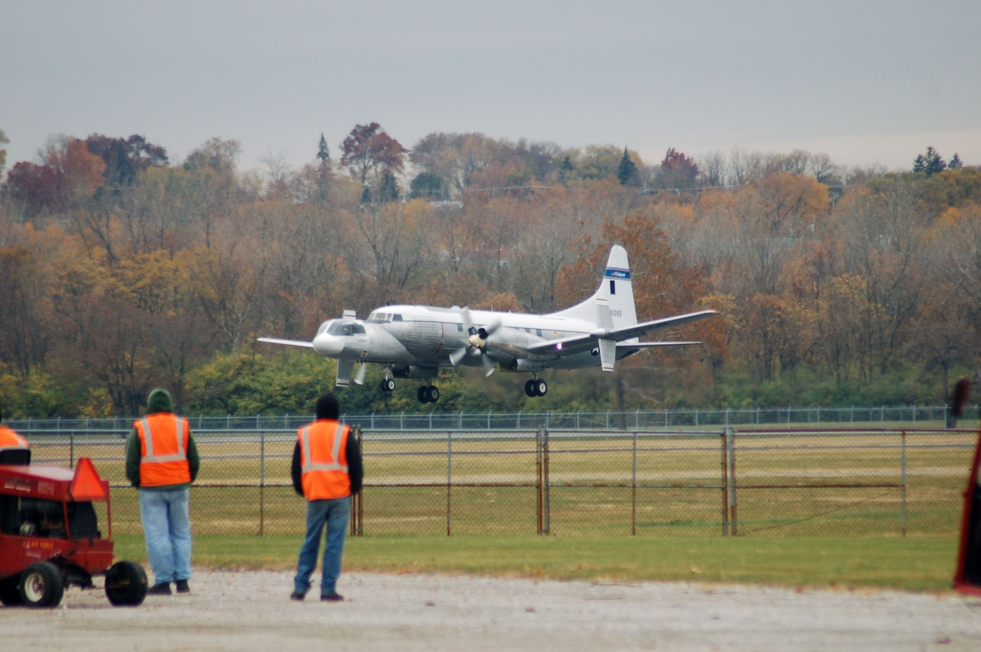 DAYTON, Ohio -- Bill Weldon of Enon, Ohio, took this photo of the Convair NC-131H as it landed at the National Museum of the United States Air Force on Nov. 7, 2008. (Photo courtesy of Bill Weldon)