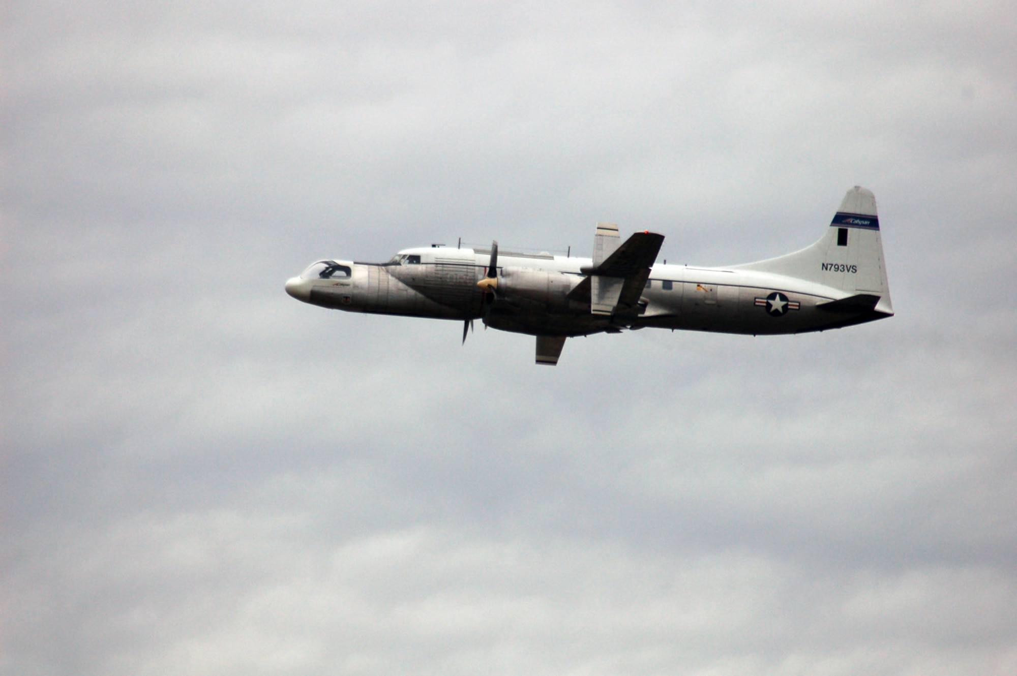 DAYTON, Ohio -- Bill Weldon of Enon, Ohio, took this photo of the Convair NC-131H as it landed at the National Museum of the United States Air Force on Nov. 7, 2008. (Photo courtesy of Bill Weldon)