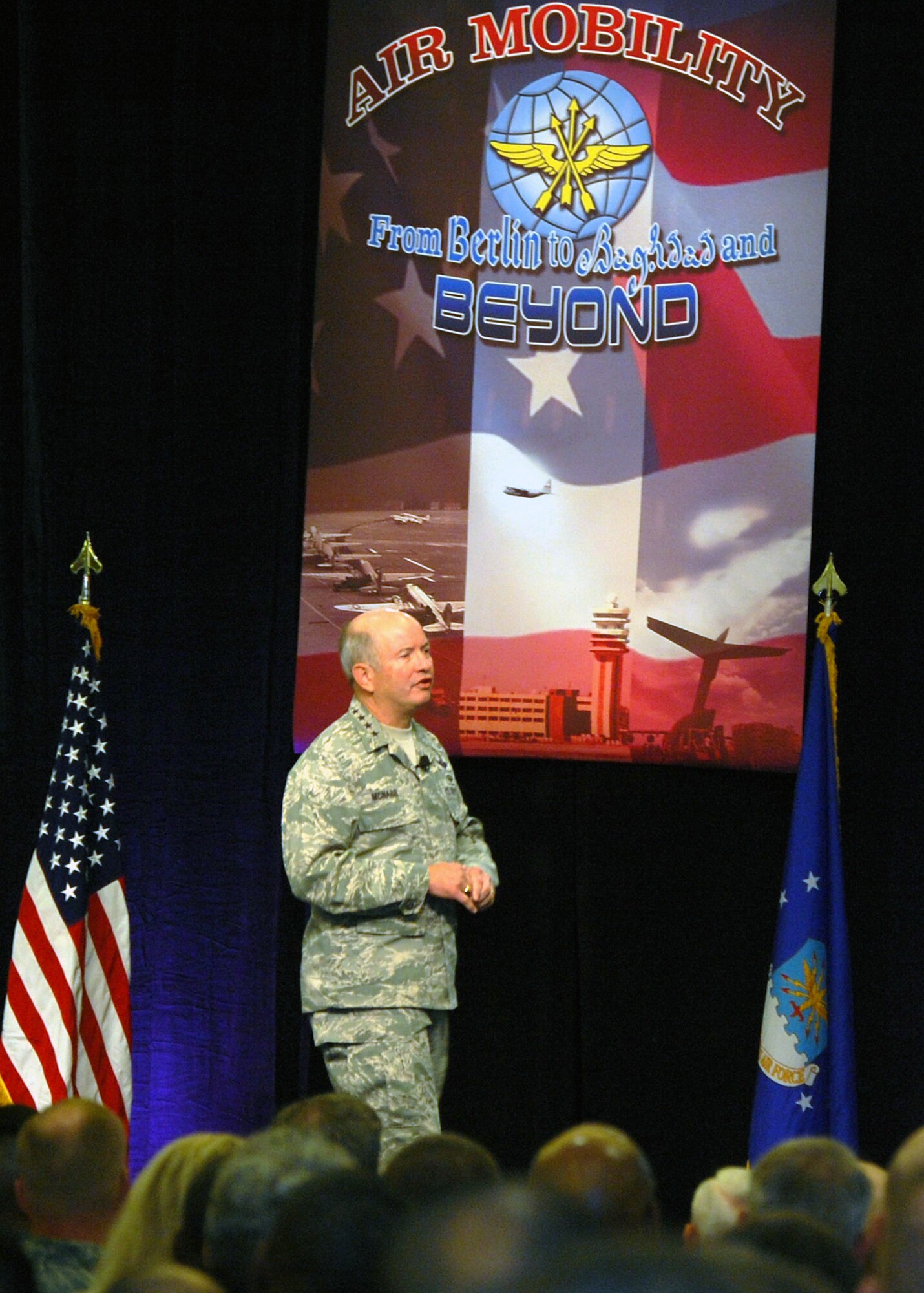 Gen. Duncan McNabb, U.S. Transportation Command commander at Scott Air Force Base, Ill., provides the opening address at the Airlift/Tanker Association convention in Anaheim, Calif., Nov. 7, 2008.  (U.S. Air Force Photo/Tech. Sgt. Scott T. Sturkol)