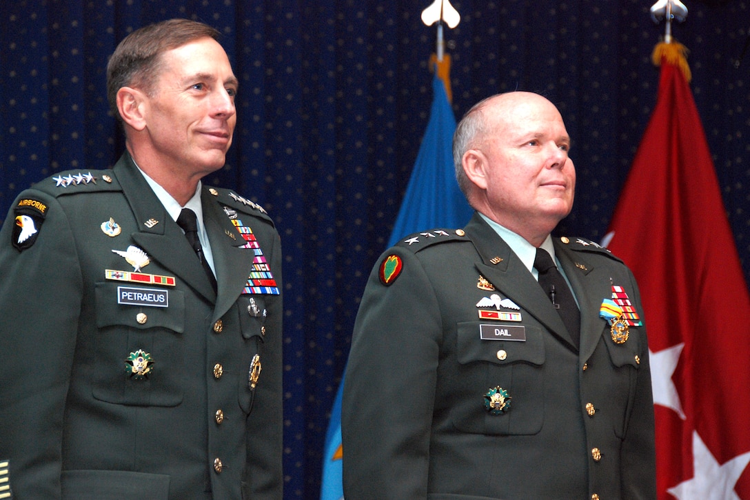 Caption: Army Lt. Gen. Robert Dail, right, retiring Defense Logistics ...